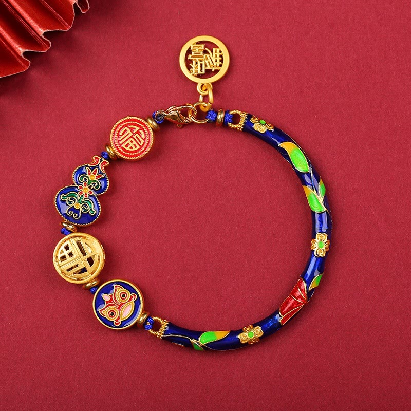 Nimara Ritual Tibetan Gourd Fortune Happiness Lion Wealth Luck Bracelet