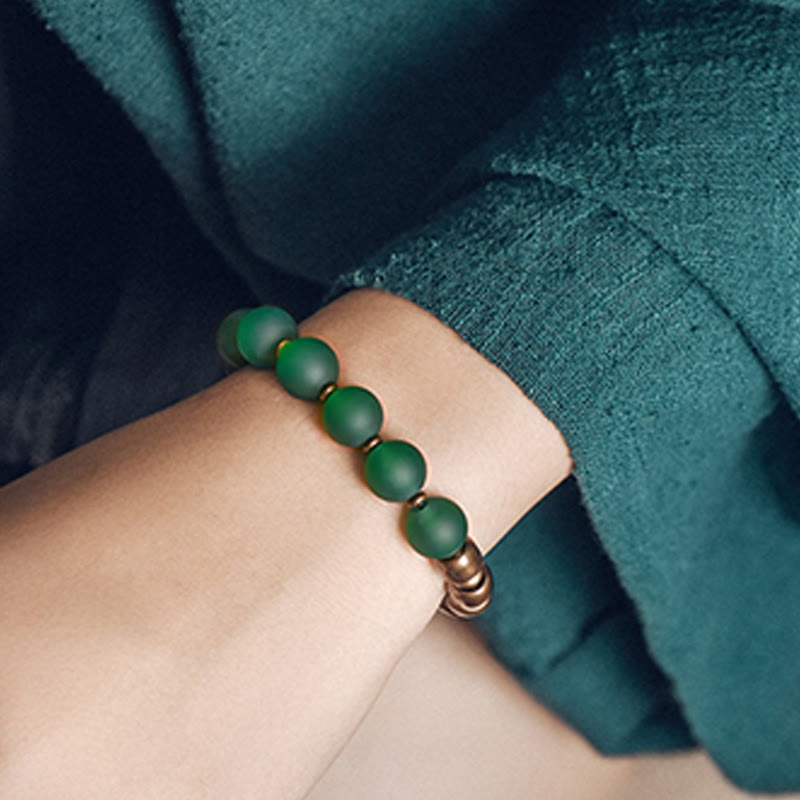 Nimara Ritual Tibetan Red Agate Green Agate Copper Confidence Fortune Bracelet