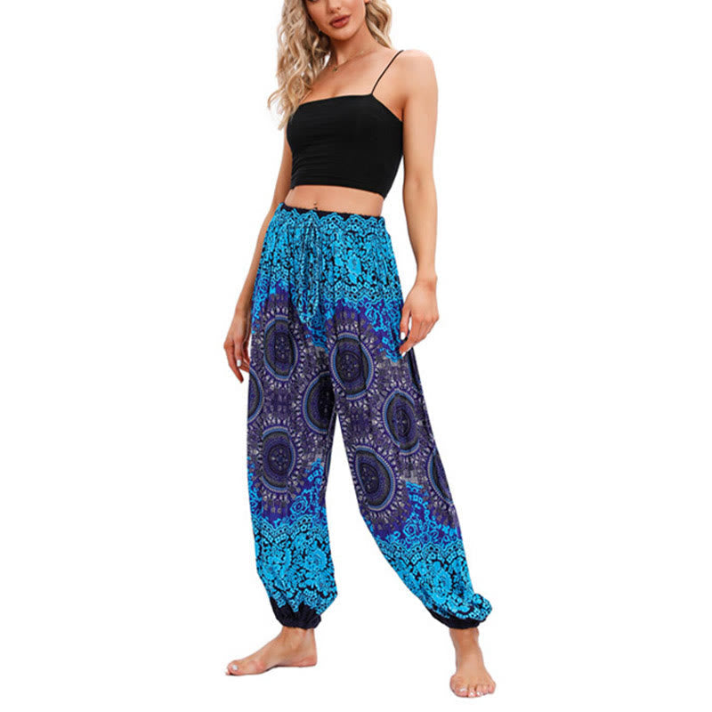 Nimara Ritual Casual Loose Compass Pattern Harem Trousers Women's Yoga Pants