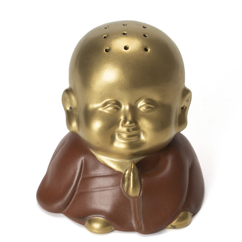 Nimara Ritual Little Buddha Laughing Buddha Ceramic Healing Incense Burner
