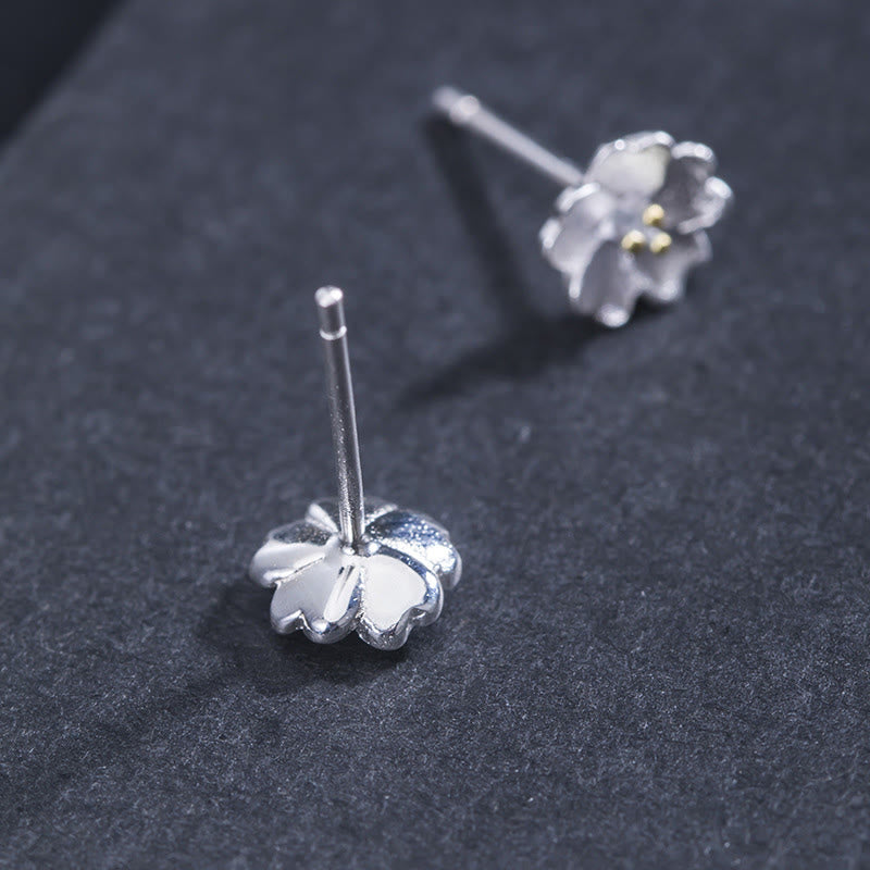 Nimara Ritual 925 Sterling Silver Cherry Blossoms Floral Calm Stud Earrings