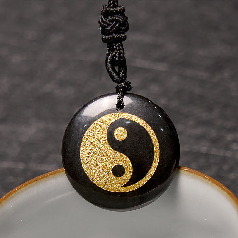 Nimara Ritual Various Crystal Amethyst Tiger Eye Green Aventurine Yin Yang Spiritual Necklace Pendant