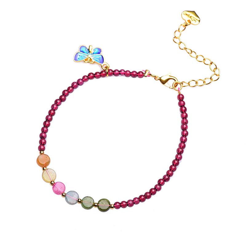 Nimara Ritual Garnet Tourmaline Butterfly Protection Bracelet Anklet