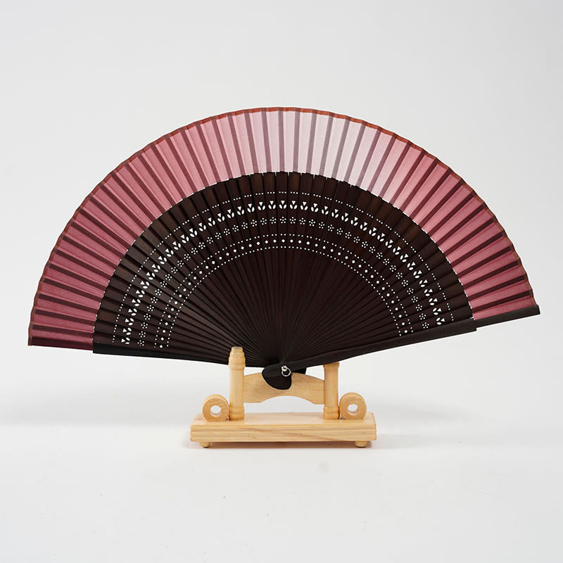 Nimara Ritual Gradient Color Hollow Engraved Handheld Bamboo Folding Fan