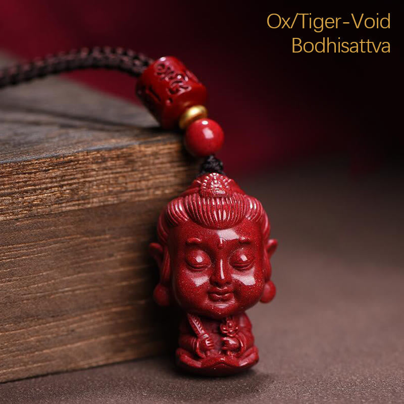 Nimara Ritual Chinese Zodiac Natal Buddha Natural Cinnabar Amulet Keep Away Evil Spirits Necklace Pendant