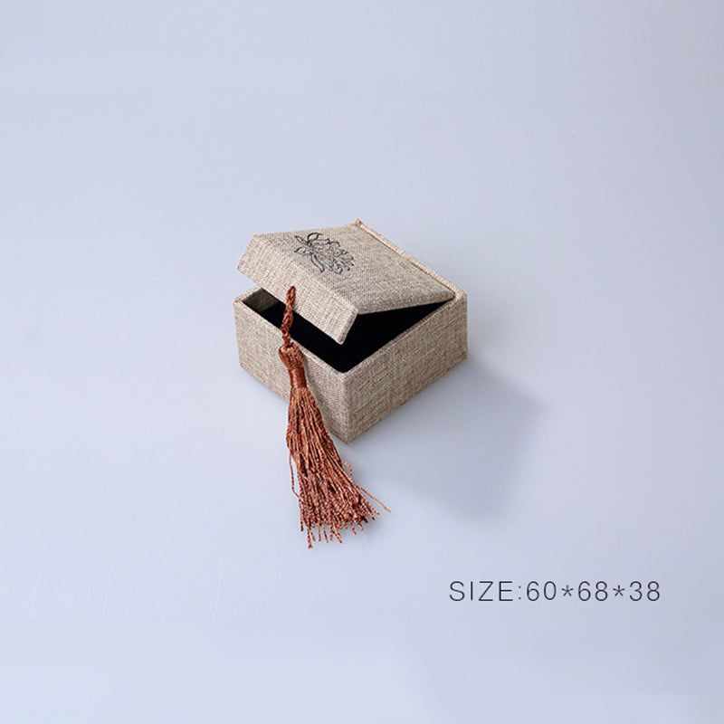 Nimara Ritual Lotus Pattern Jewelry Storage Box Gift Box Tassels