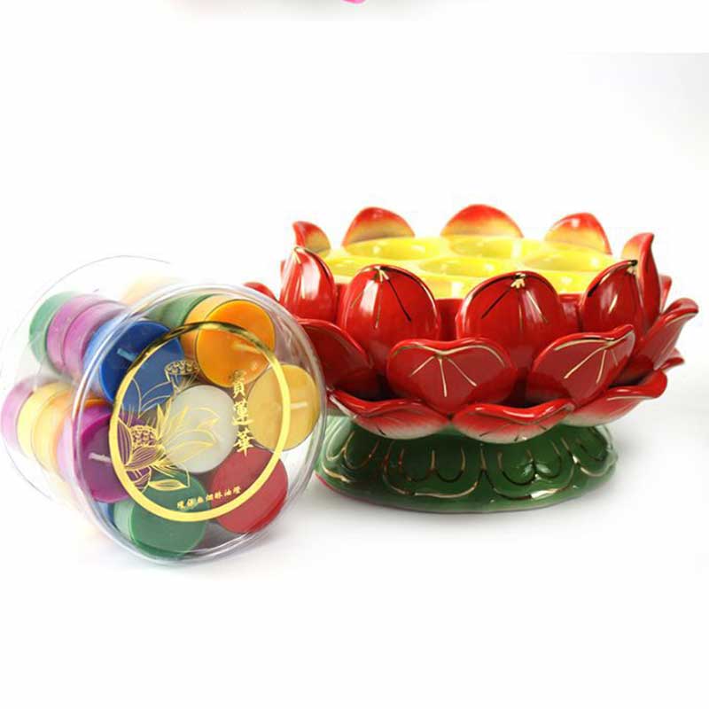 Nimara Ritual Meditation Prayer Altar Lotus Flower Candle Holder Buddhist Temple Rituals Use Items