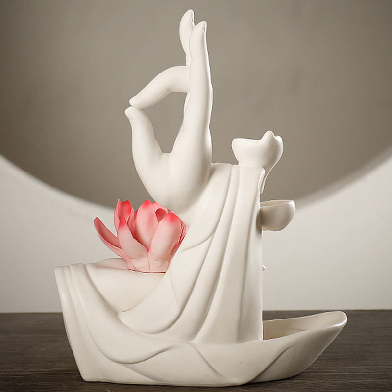Nimara RitualTibetan Lotus Blessing Incense Burner Decoration