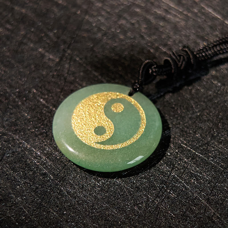 Nimara Ritual Various Crystal Amethyst Tiger Eye Green Aventurine Yin Yang Spiritual Necklace Pendant