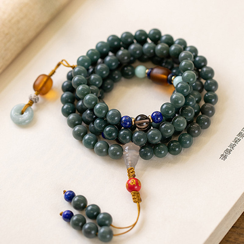 Nimara Ritual 108 Beads Bodhi Seed Blessing Meditation Bracelet Mala