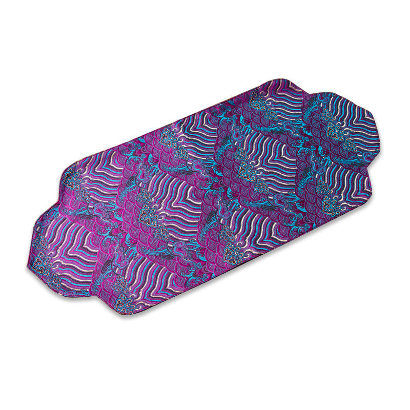Nimara Ritual Sea Wave Bamboo Plum Blossom Brocade Embroidery Cup Mat Pad Tea Cup Coaster Kung Fu Tea Mat