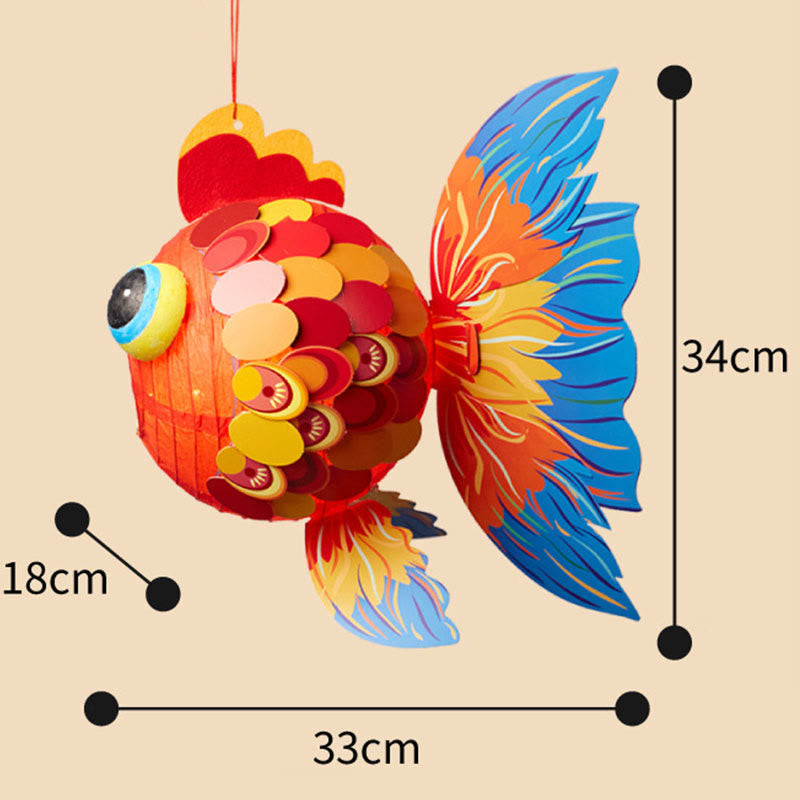 Nimara Ritual DIY Good Luck Koi Fish Paper Lantern Lamp Mid-Autumn Festival Child Kids Lantern Decoration