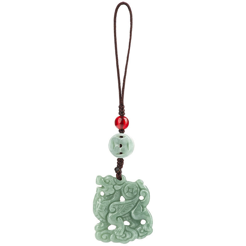 Nimara Ritual Natural Jade Kirin Prosperity Phone Hanging Decoration