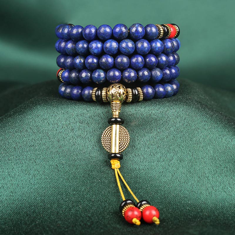 Nimara Ritual Tibetan Mala Lapis Lazuli Lazurite Positive Bracelet