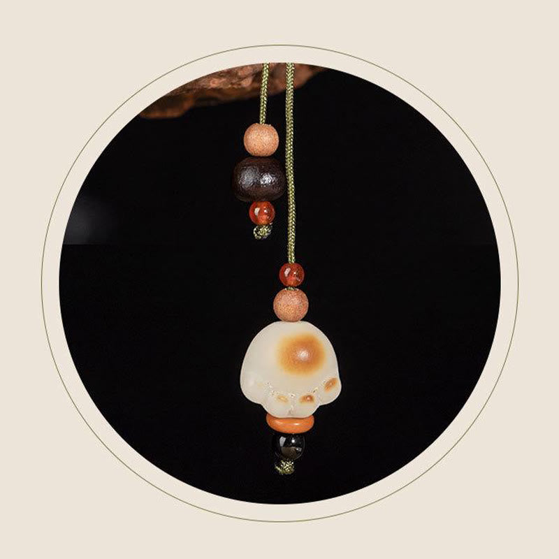 Nimara Ritual Lightning Strike Wood Bodhi Seed Cat Paw Claw Auspiciousness Protection Tassel Bracelet