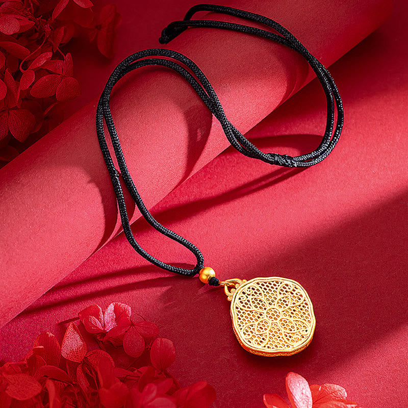Nimara Ritual Flower Love Heart Copper Wealth Necklace Pendant