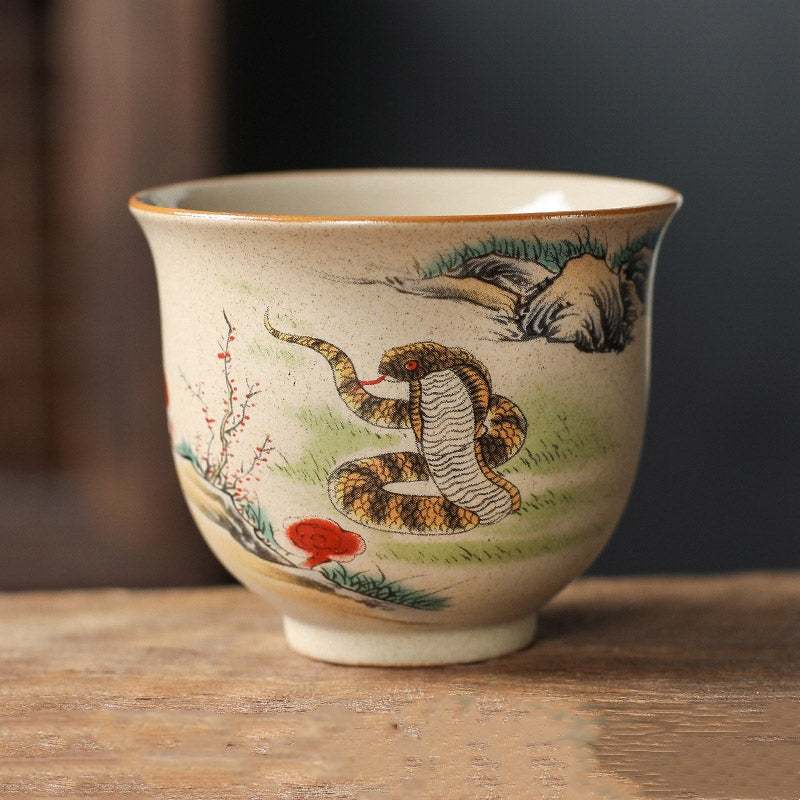 Nimara Ritual 12 Chinese Zodiac Ceramic Teacup Kung Fu Tea Cup 130ml