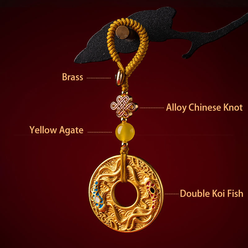 Nimara Ritual Double Koi Fish Peace Buckle Wealth Luck Key Chain