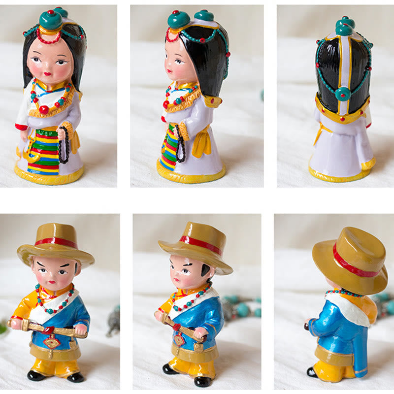 Nimara Ritual Hand Painted Tibetan Figures Creative Home Office Car Decoration Ornament