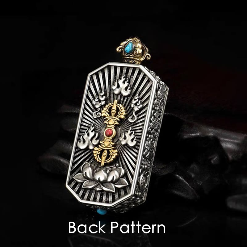 Tibetan Om Mani Padme Hum Dorje Spiritual Power Necklace Pendant