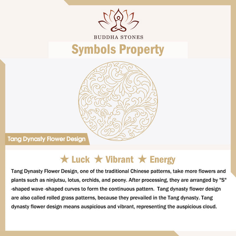 Nimara Ritual Vintage Tang Dynasty Flower Design Engraved Luck Energy Bracelet