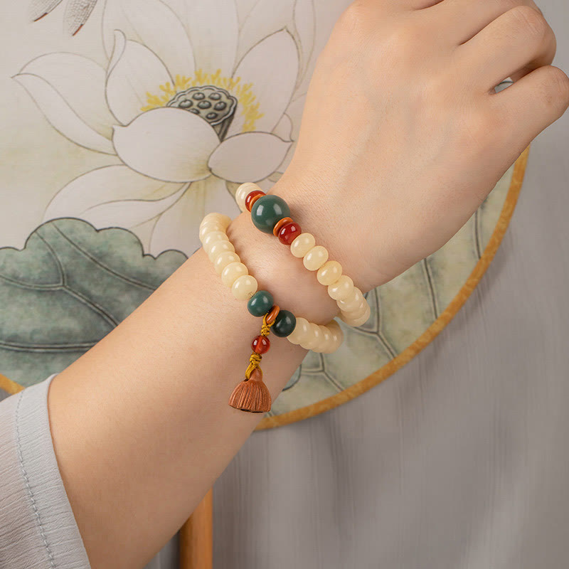 Nimara Ritual Bodhi Seed Lotus Pod Charm Peace Double Wrap Bracelet