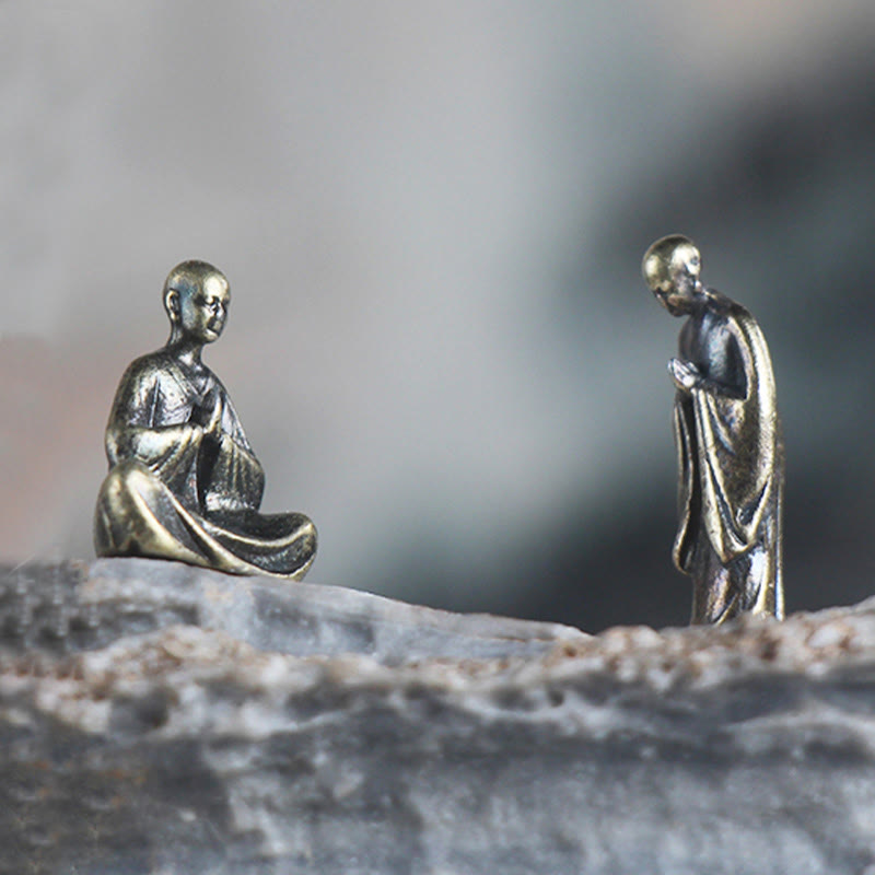 Nimara Ritual Mini Meditation Buddha Metal Monk Serenity Home Decoration