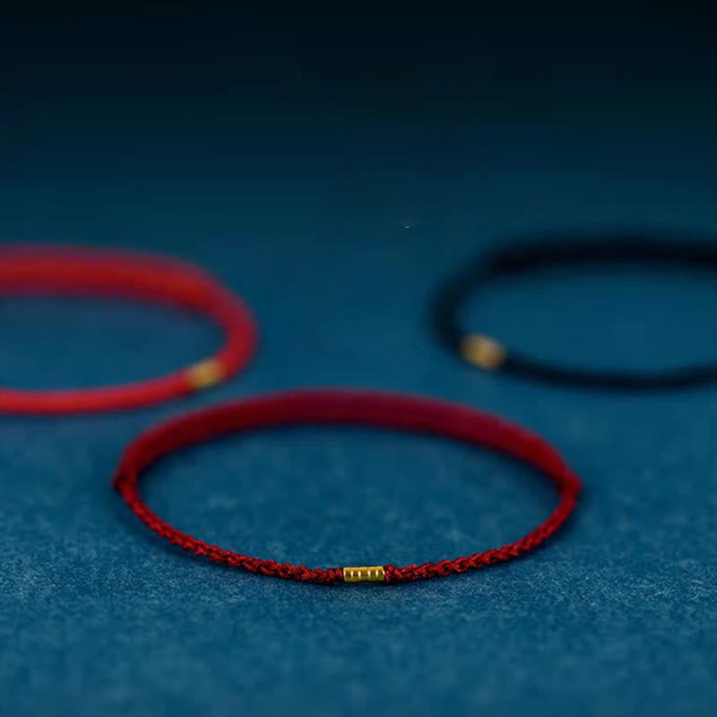 Keep Positive Golden Bead Braided String Lucky Bracelet Anklet