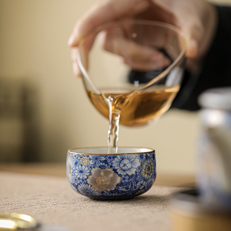 Nimara Ritual Lotus Chrysanthemum Plum Blossom Flower Teacup Kung Fu Tea Cup Teapot