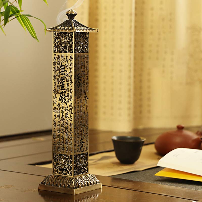 Nimara Ritual Heart Sutra Alloy Incense Holder Healing Home Decoration Incense Burner