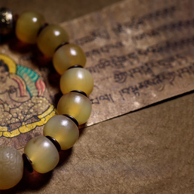 Nimara Ritual Handmade Tibetan Sheep Horn Om Mani Padme Hum Auspiciousness Bracelet