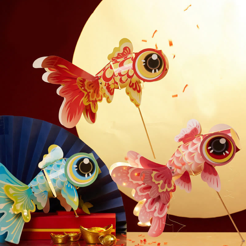 Nimara Ritual DIY Fortune Luck Koi Fish Paper Lantern Lamp Mid-Autumn Festival Child Kids Lantern Decoration