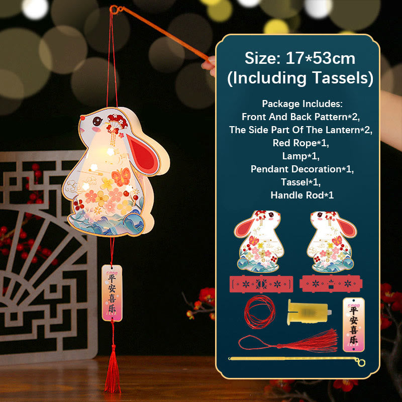 Nimara Ritual DIY Good Luck Cute Rabbit Paper Lantern Lamp Mid-Autumn Festival Lantern Decoration