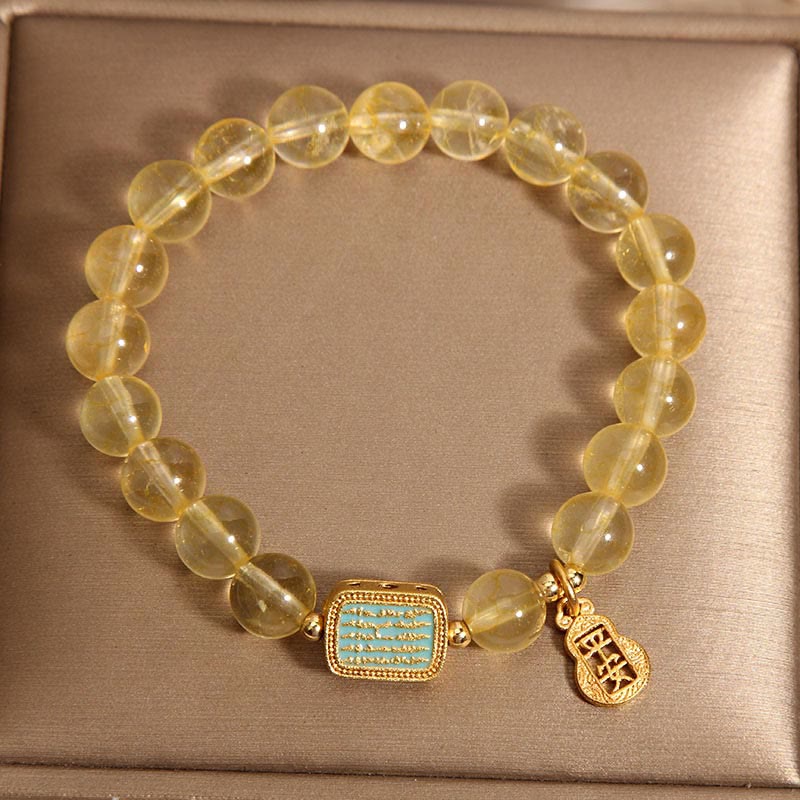 Nimara Ritual Natural Citrine Five Scriptures Generosity Bracelet