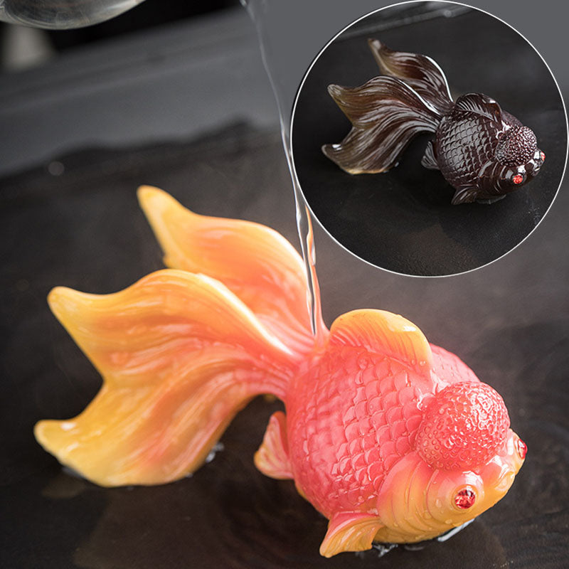 Nimara Ritual Color Changing Koi Fish Resin Tea Pet Wealth Home Figurine Decoration