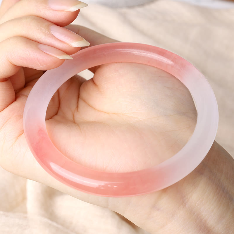 Nimara Ritual Pink Golden Silk Jade Wealth Bracelet Bangle