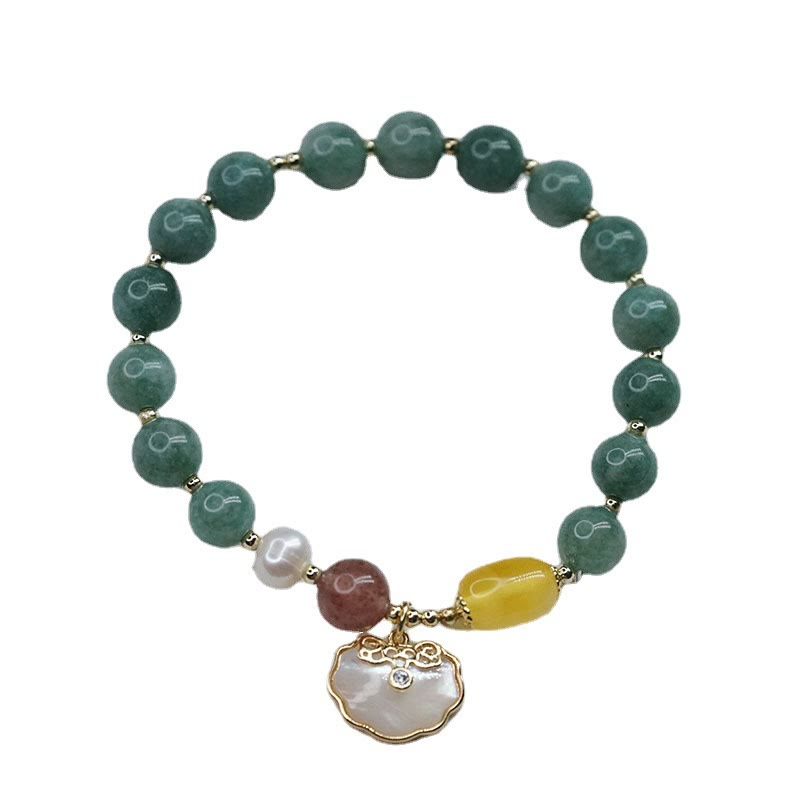 Nimara Ritual Jade Sea shell Ruyi Lock Luck Bracelet