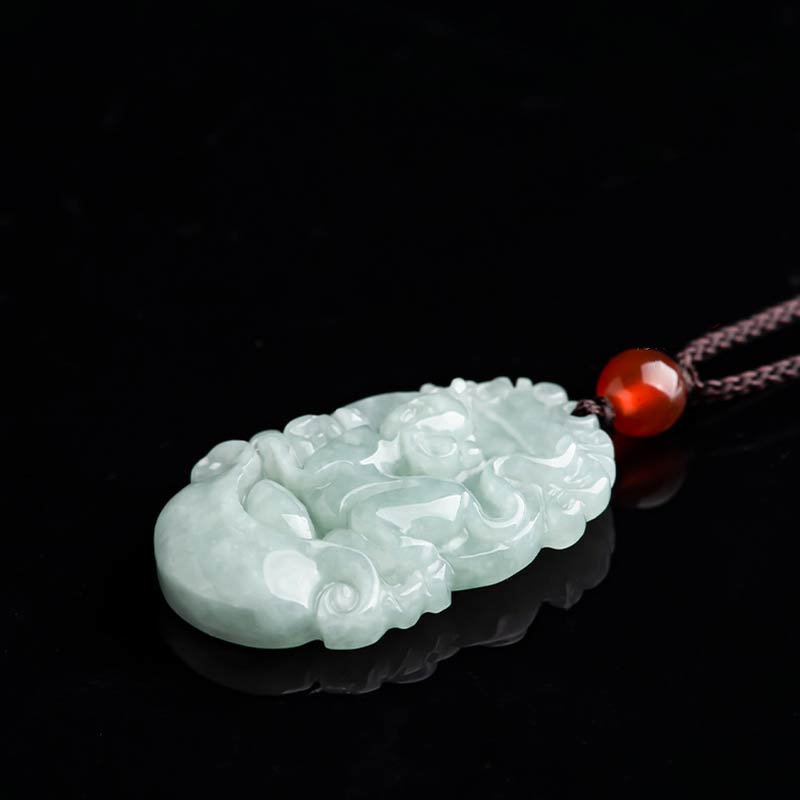 Nimara Ritual Natural Jade 12 Chinese Zodiac Sucess Pendant Necklace