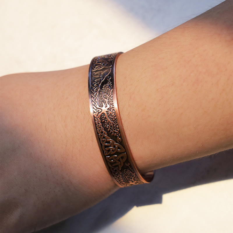 Nimara Ritual Lucky Tree Of Life Balance Magnetic Adjustable Cuff Bracelet Bangle