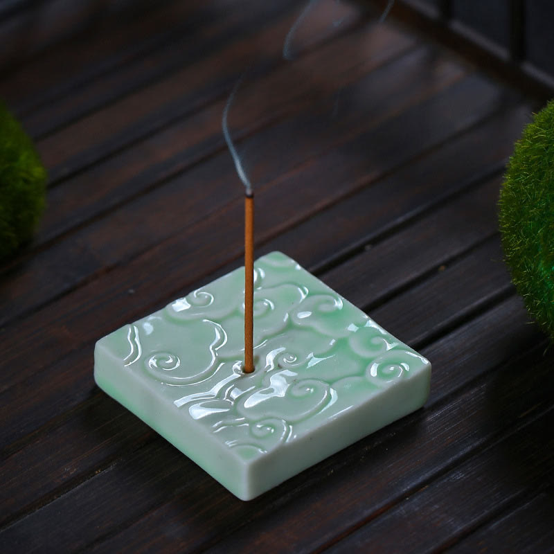 Nimara Ritual Mini Auspicious Clouds Design Healing Stick Ceramic Small Incense Burner Decoration