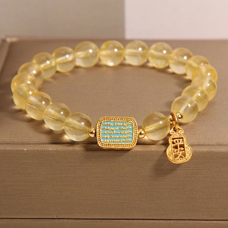 Nimara Ritual Natural Citrine Five Scriptures Generosity Bracelet