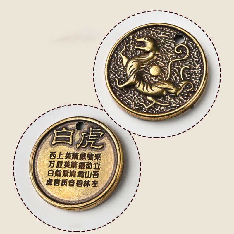 Nimara Ritual Four Symbols Azure Dragon White Tiger Vermilion Bird Black Tortoise Key Chain