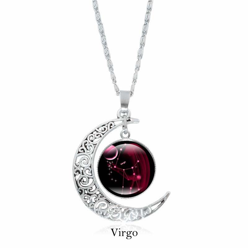 Nimara Ritual 12 Constellations of the Zodiac Moon Protection Necklace Chain Pendant