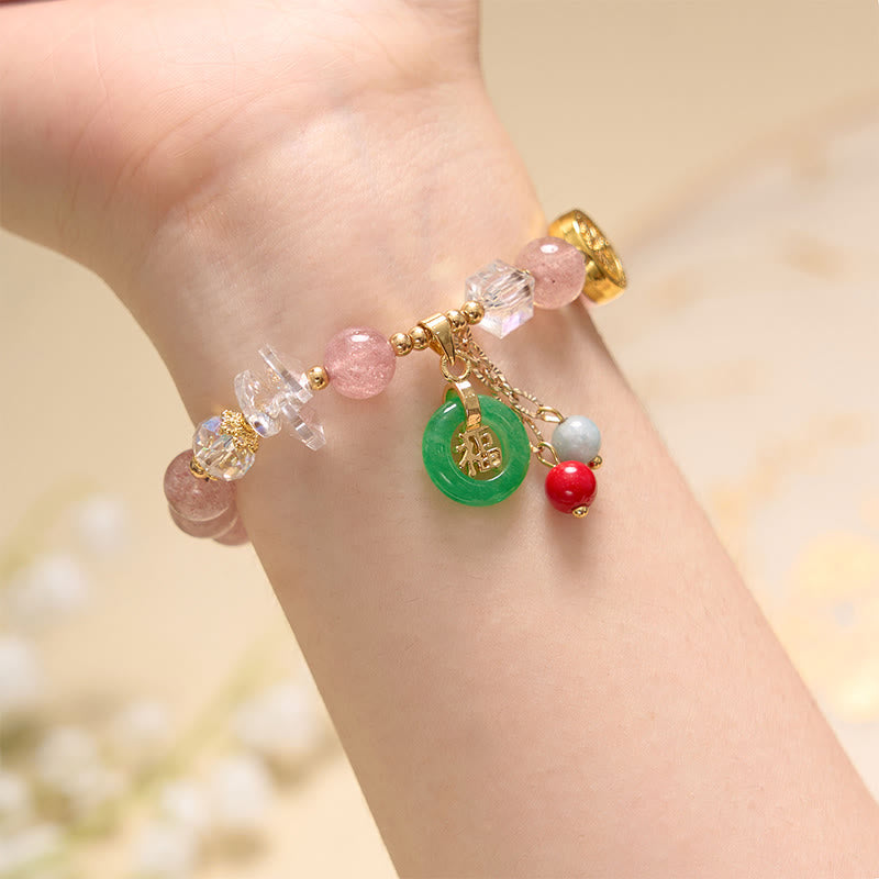 Blessing Good Luck Fu Character Charm Healing Bracelet