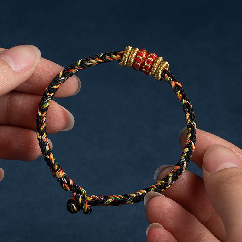 Nimara Ritual Tibet Handmade Chinese Zodiac Natal Buddha Luck Strength Braided String Bracelet