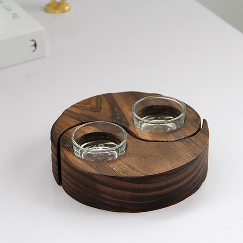 Nimara Ritual Yin Yang Wood Candle Holder Meditation Rituals Use Items