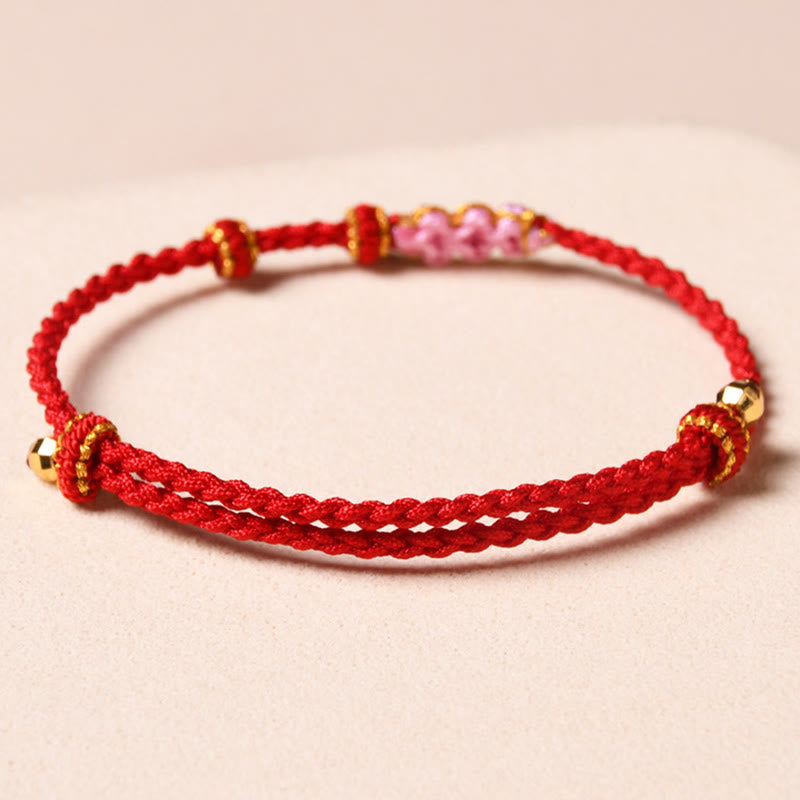 Nimara Ritual Handmade Peach Blossom Protection Braided Rope Bracelet