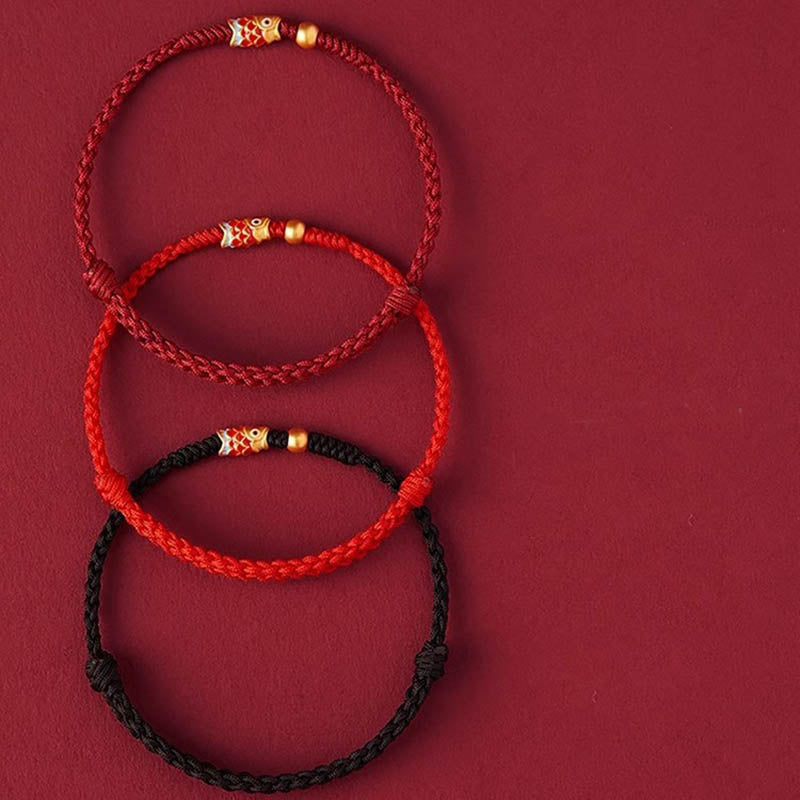 Lucky Koi Fish Success Braided Rope Bracelet