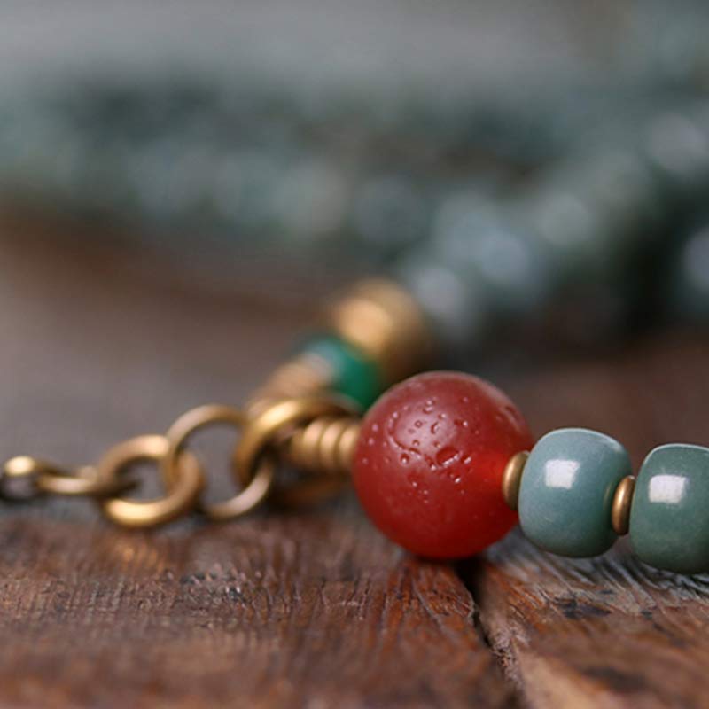 Nimara Ritual 108 Mala Beads Bodhi Seed Dzi Bead Wisdom Bracelet