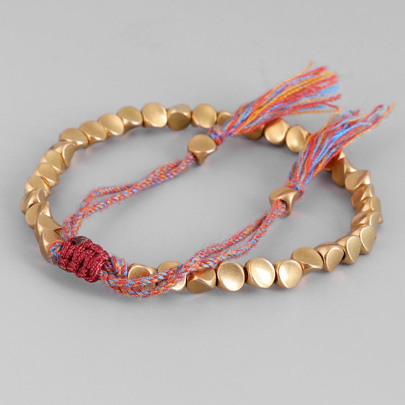 Nimara Ritual Tibetan Copper Beads Healing Luck Bracelet